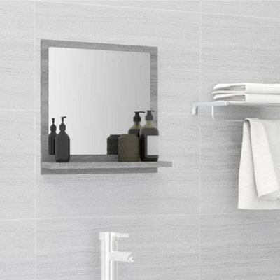 Vidaxl Bathroom Mirror Grey Sonoma 40X10.5X37 Cm Engineered Wood - image 1