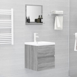 Vidaxl Bathroom Mirror Grey Sonoma 40X10.5X37 Cm Engineered Wood - thumbnail 5