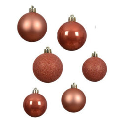 Decoris 30 Orange Baubles Christmas Tree Decorations Spiced Pumpkin Hanging Ornaments - thumbnail 4