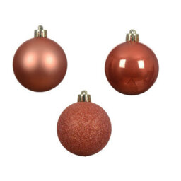 Decoris 30 Orange Baubles Christmas Tree Decorations Spiced Pumpkin Hanging Ornaments - thumbnail 5