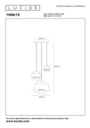 Lucide Tribute Pendant Light Diameter 76Cm 3Xe27 - Cream - thumbnail 6