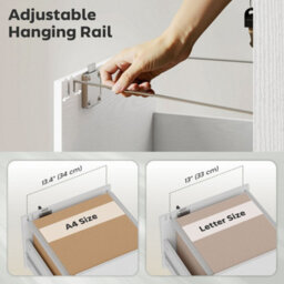 White Mobile Filing Cabinet With 3 Drawers And Wheels, Under Desk File Cabinet - thumbnail 5