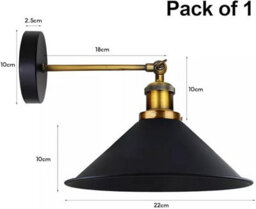 " Vintage Wall Light Modern Industrial Indoor Wall Sconce Metal Black Wall Lamp Retro Wall Lamp" - thumbnail 2