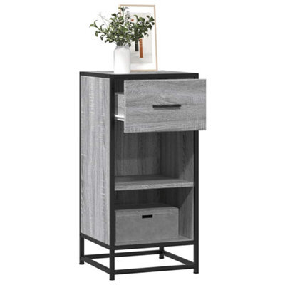Berkfield Sideboard Grey Sonoma 35.5X35X76 Cm Engineered Wood And Metal - image 1