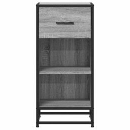Berkfield Sideboard Grey Sonoma 35.5X35X76 Cm Engineered Wood And Metal - thumbnail 4
