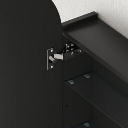 Homcom Bathroom Mirror Cabinet With Adjustable Glass Shelves, Black - thumbnail 9