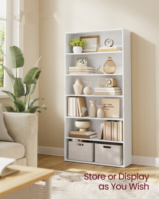 Vasagle Bookcase, 6-Tier Bookshelf, Open Storage Shelf, Shelving Unit, 24 X 80 X 160.7 Cm,cloud White - image 1