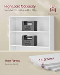 Vasagle Bookcase, 6-Tier Bookshelf, Open Storage Shelf, Shelving Unit, 24 X 80 X 160.7 Cm,cloud White - thumbnail 8