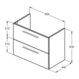 Ideal Standard I.life A Standard Matt White Wall-Mounted Bathroom Vanity Unit (H) 630mm (W) 800mm - thumbnail 8
