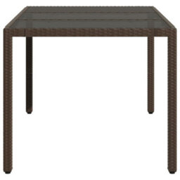 Walplus Garden Table With Glass Top Brown 150X90X75 Cm Poly Rattan - thumbnail 5