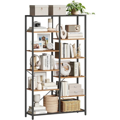 5-Tier Rustic Industrial Bookcase For Stylish Home & Office Storage - image 1