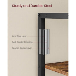 5-Tier Rustic Industrial Bookcase For Stylish Home & Office Storage - thumbnail 5