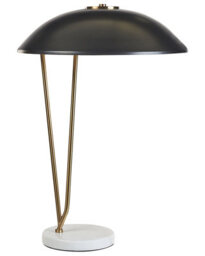 Beliani Marble Base Table Lamp Black Shade With Gold Legs, W40 X D40 X H58Cm - thumbnail 2