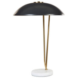 Beliani Marble Base Table Lamp Black Shade With Gold Legs, W40 X D40 X H58Cm - thumbnail 3