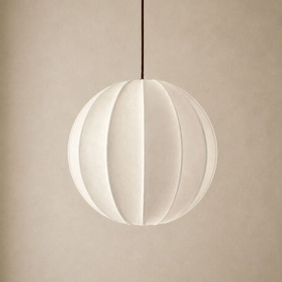 CGC Interiors Cgc Anica White Round Globe Stretched Fine Cotton Fabric Lampshade - image 1