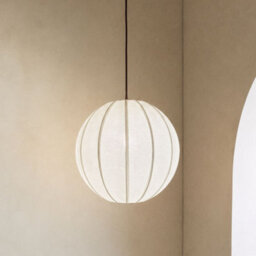 CGC Interiors Cgc Anica White Round Globe Stretched Fine Cotton Fabric Lampshade - thumbnail 2
