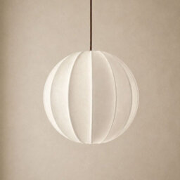 CGC Interiors Cgc Anica White Round Globe Stretched Fine Cotton Fabric Lampshade - thumbnail 1