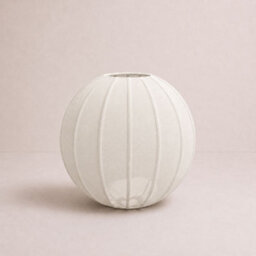 CGC Interiors Cgc Anica White Round Globe Stretched Fine Cotton Fabric Lampshade - thumbnail 3