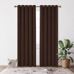 Deconovo Ring Top Curtains Thermal Insulated Curtains Blackout Eyelet Curtains For Bedroom Brown 42 X 63 Inch 2 Panels