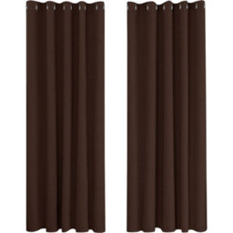 Deconovo Ring Top Curtains Thermal Insulated Curtains Blackout Eyelet Curtains For Bedroom Brown 42 X 63 Inch 2 Panels - thumbnail 2