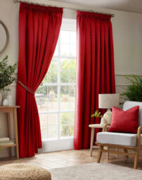 Luxury Living Adiso Pencil Pleat Taped Top Curtains Red
