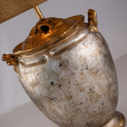 Luminosa Lighting Elstead Jackson Table Lamp With Round Shade, Antiqued Silver With Gold Leaf - thumbnail 3