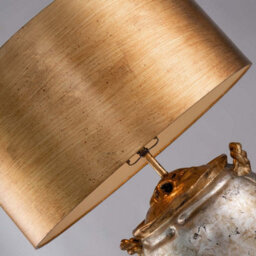 Luminosa Lighting Elstead Jackson Table Lamp With Round Shade, Antiqued Silver With Gold Leaf - thumbnail 2