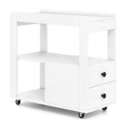 White 2 Drawer Modern Narrow Sofa Side End Table - thumbnail 4