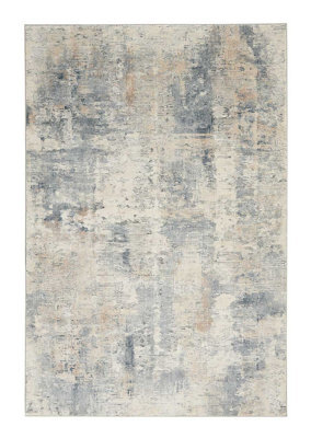 Beige/grey Rug, 10mm Thick Abstract Rug, Stain-Resistant Modern Luxurious Rug For Bedroom, & Dining Room-66Cm X 230Cm (Runner) - image 1