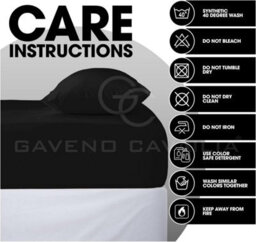 Gaveno Cavailia Microfiber Fitted Sheet King Black Luxurious Premium Quality Bedsheet - thumbnail 3