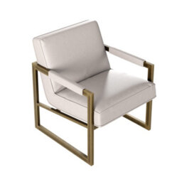 Wyld Haus Torino Cream Chenille Armchair With Bronze-Style Frame - thumbnail 6