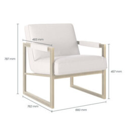 Wyld Haus Torino Cream Chenille Armchair With Bronze-Style Frame - thumbnail 5