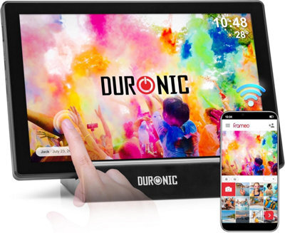 Duronic Digital Photo Frame Pf1D Bk Smart Touchscreen Digital Picture Frame 10.1 Inch Display Photos For Family Friends - Black - image 1