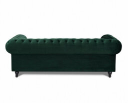 Home Detail Chesterfield Velvet Pleat Fabric 3 Seater Sofa, Green - thumbnail 3