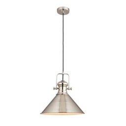 Anson Lighting Arizona Pendant Light Finished In Bright Nickel Plate And Gloss White - thumbnail 3