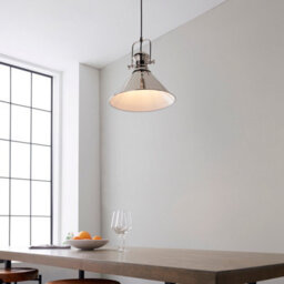 Anson Lighting Arizona Pendant Light Finished In Bright Nickel Plate And Gloss White - thumbnail 2