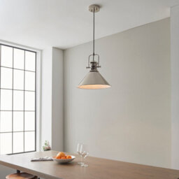 Anson Lighting Arizona Pendant Light Finished In Bright Nickel Plate And Gloss White - thumbnail 5