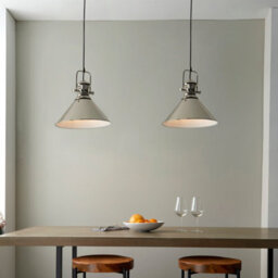 Anson Lighting Arizona Pendant Light Finished In Bright Nickel Plate And Gloss White - thumbnail 4
