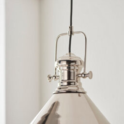 Anson Lighting Arizona Pendant Light Finished In Bright Nickel Plate And Gloss White - thumbnail 7