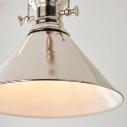 Anson Lighting Arizona Pendant Light Finished In Bright Nickel Plate And Gloss White - thumbnail 6