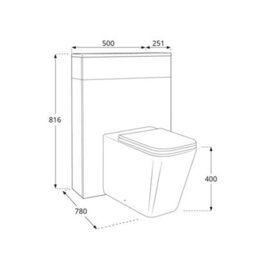 Homestylestore 1050mm Concrete Grey Bathroom Combination Vanity Wc Unit With Toilet Pan And Black Finger Pull Handle - thumbnail 5