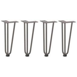 Berkfield Hairpin Legs For Coffee Table 4 Pcs Natural Steel 30 Cm Solid Steel - thumbnail 2