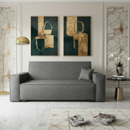 Viva Vox Iv Upholstered Sofa Bed For Living Room With Sleeping Function Storage Box Wooden Legs 192X88X102Cm Dark Grey - thumbnail 1