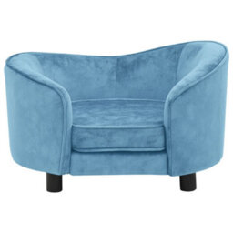 Berkfield Dog Sofa Turquoise 69X49X40 Cm Plush - thumbnail 3