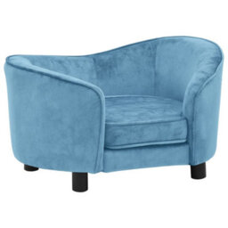 Berkfield Dog Sofa Turquoise 69X49X40 Cm Plush - thumbnail 2