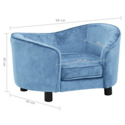 Berkfield Dog Sofa Turquoise 69X49X40 Cm Plush - thumbnail 9