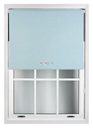 Furnished Blackout Roller Blinds With Triple Round Eyelets & Metal Fittings - Duck Egg Blue (W)155Cm (L)165Cm - thumbnail 2