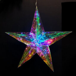 Samuel Alexander 36Cm Battery Operated Light Up Hanging Christmas Dreamlight Star With 100 White Leds