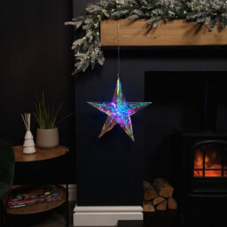 Samuel Alexander 36Cm Battery Operated Light Up Hanging Christmas Dreamlight Star With 100 White Leds - thumbnail 2