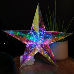 Samuel Alexander 36Cm Battery Operated Light Up Hanging Christmas Dreamlight Star With 100 White Leds - thumbnail 3